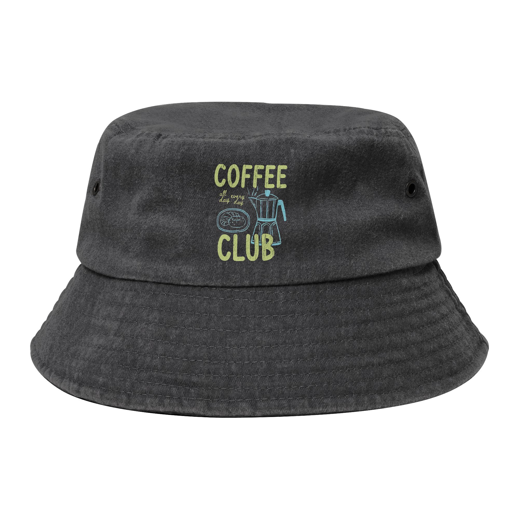 Outdoor Sport Club - หมวกบักเก็ต Coffee Club Lover สำหรับทุกเพศ พับได้